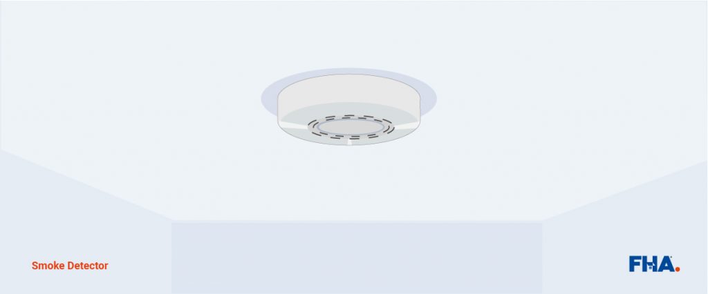 Ceiling mounted wireless Smoke detector integrated with burglar alarm from FHA Security