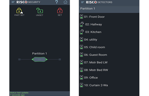 Arm and Disarm from the iRisco App